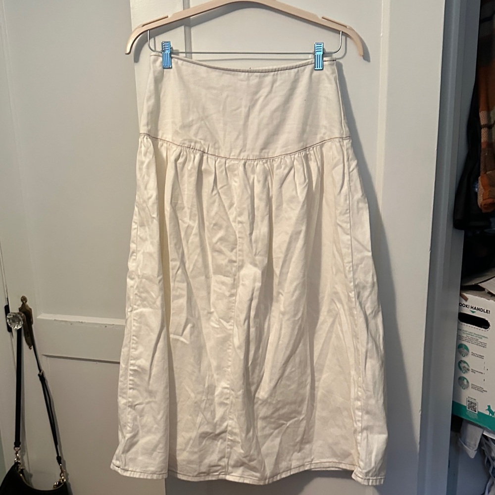 ASOS Cream A-Line Midi Skirt